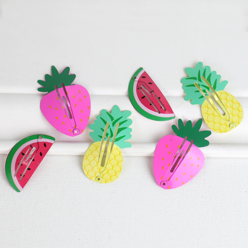 Fun Hair Clip Set - 6 Clips - Fruity Fun