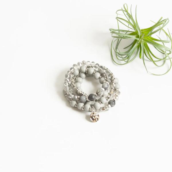 Stackable Kaitlyn Bracelet - Pewter