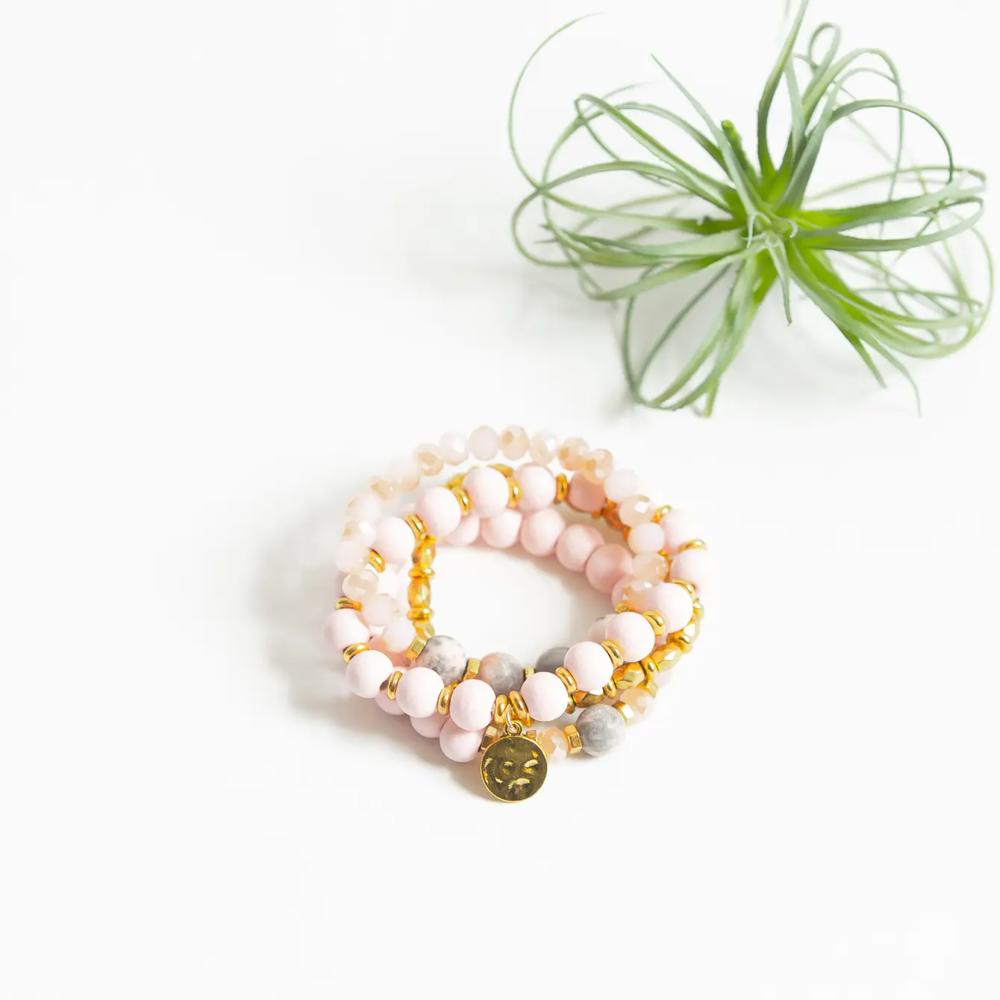 Stackable Kaitlyn Bracelet - Pink