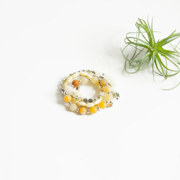 Stackable Lauren Bracelet Collection - Cream