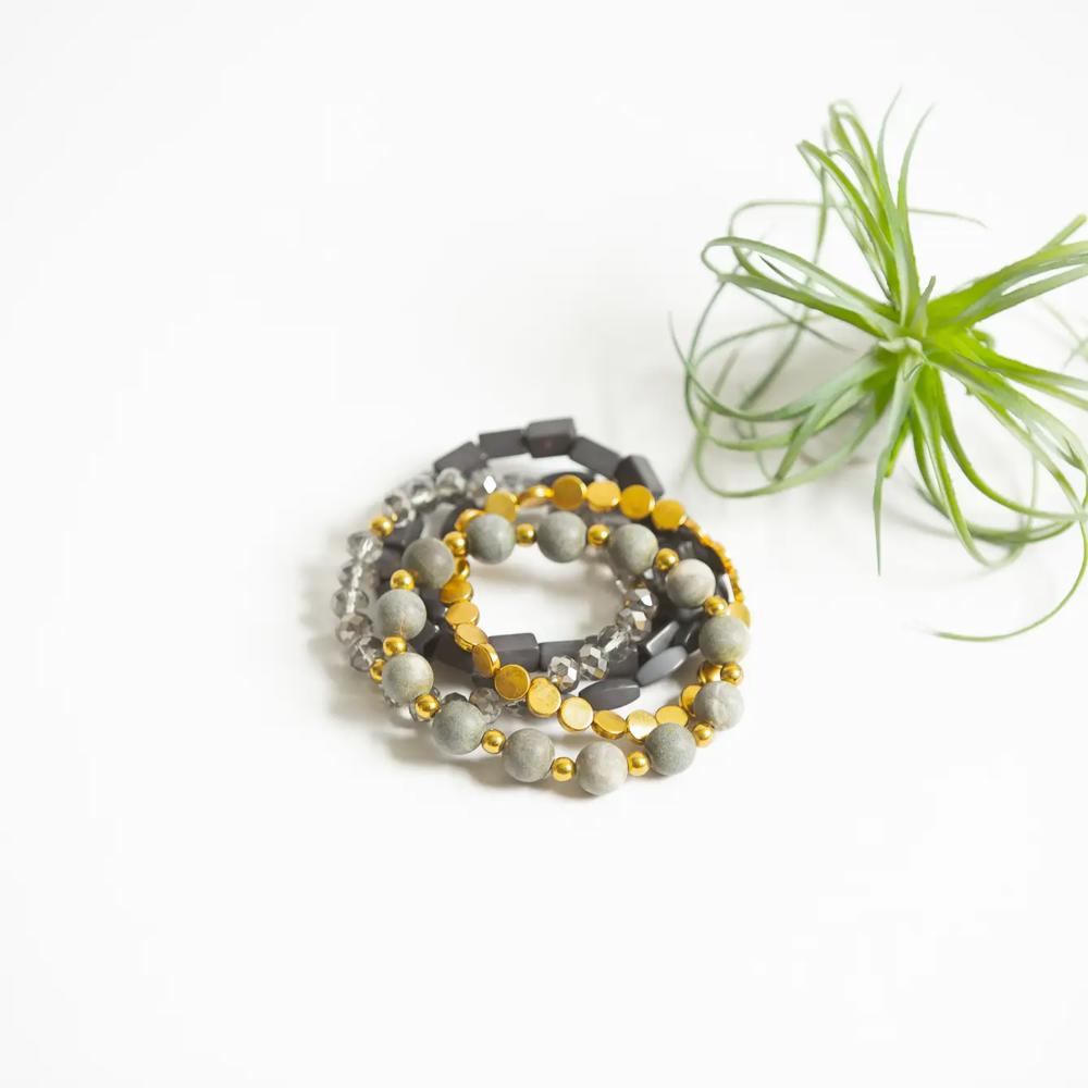 Stackable Lauren Bracelet Collection - Slate