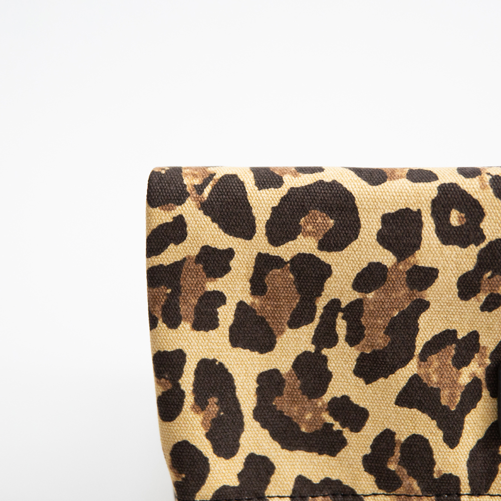 Foldover Leopard with Burgundy Lining Clutch