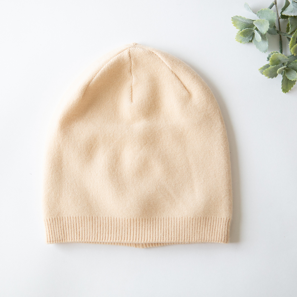 Cashmere Blend Beanie - Ivory Color