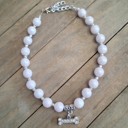  Matching Necklace for Dog/Cat and Bracelet for owner. White Set! Pet Jewelry, Gift for Pet and their owner, Pet Accessories, Dog or Cat Mom Gifts!