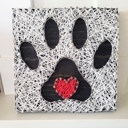  DIY String Art Pawprint with Heart, Dog or Cat owner gift, Pet Home Décor, Fun for ages 12+, Learn a new activity, craft night party.