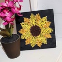  DIY String Art Sunflower, Fun activity, Home Décor, wall hanging, shelf art. Fall Craft, Gift Idea!