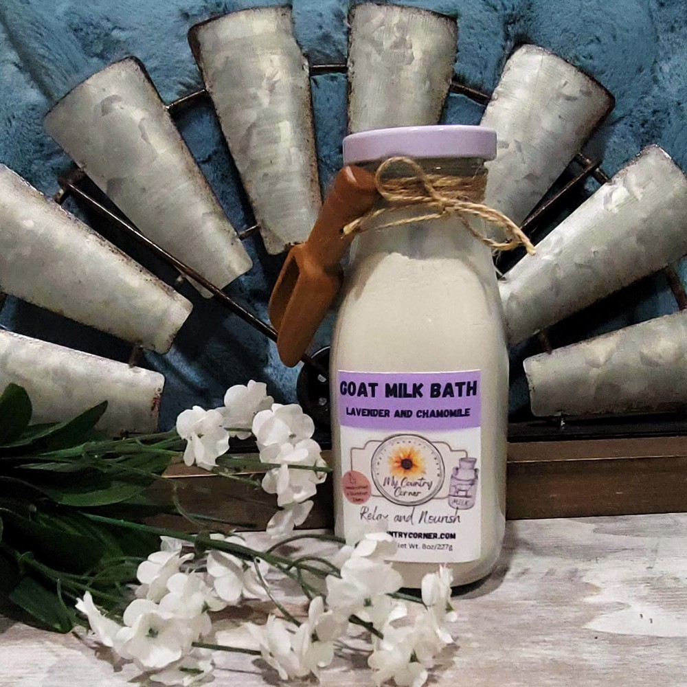 Goat Milk Bath dry powder and salts, Natural skin care, Replenish and Moisturize your skin, Self care, Aromatherapy, Spa and Relaxation!