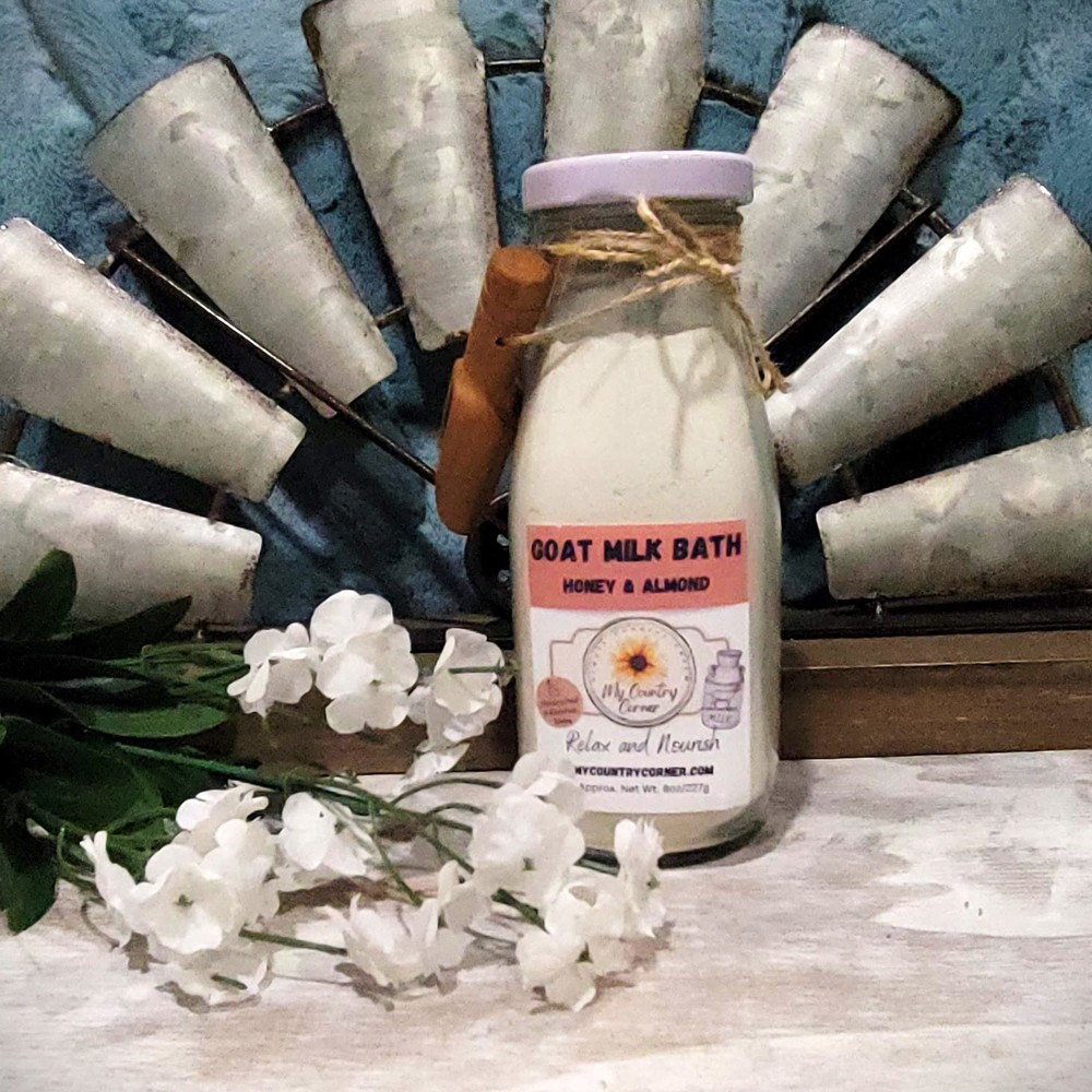 Goat Milk Bath dry powder and salts, Natural skin care, Replenish and Moisturize your skin, Self care, Aromatherapy, Spa and Relaxation!