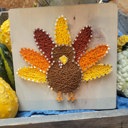  DIY String Art Turkey, Farmhouse Décor, Relaxing and Fun Craft, wall hanging, shelf art. Gift Idea! Activity for kids, teens & adults.