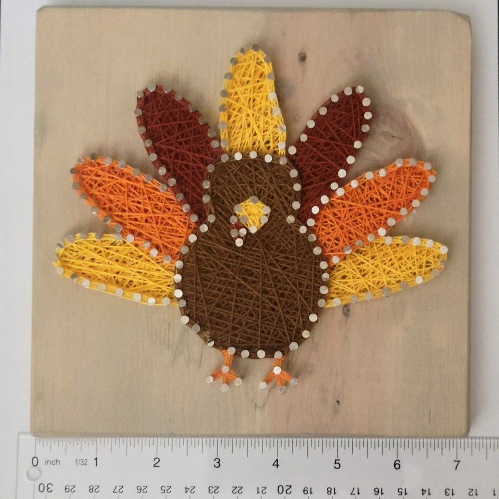 DIY String Art Turkey, Farmhouse Décor, Relaxing and Fun Craft, wall hanging, shelf art. Gift Idea! Activity for kids, teens & adults.