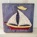  DIY String Art Sail Boat, Beach House Décor, Relaxing and Fun Craft, wall hanging, shelf art. Gift Idea! Activity for kids, teens & adults.