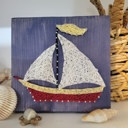  DIY String Art Sail Boat, Beach House Décor, Relaxing and Fun Craft, wall hanging, shelf art. Gift Idea! Activity for kids, teens & adults.