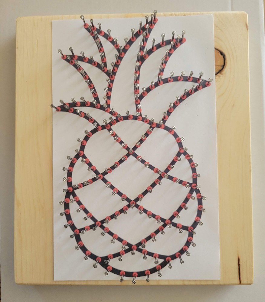 DIY String Art Pineapple, Beach House Décor, Tropical Wall Decor, wall hanging, shelf art. Gift Idea! Activity for kids, teens & adults.