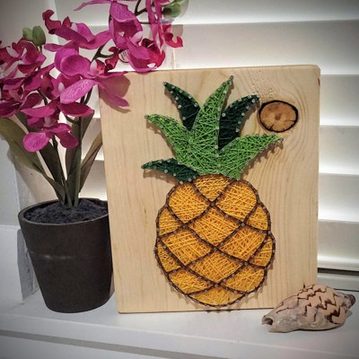 DIY String Art Pineapple, Beach House Décor, Tropical Wall Decor, wall hanging, shelf art. Gift Idea! Activity for kids, teens & adults.