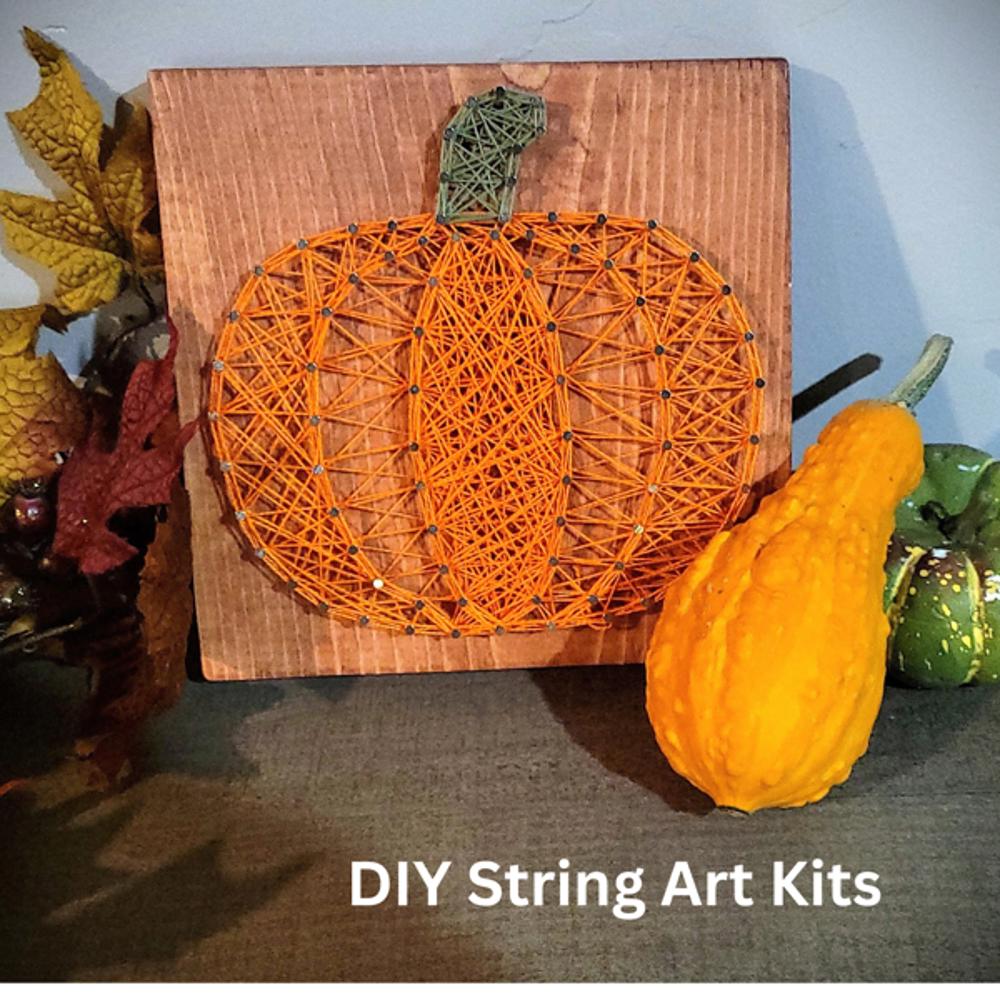 Pumpkin String Art Kit, DIY String Art kits, Home Décor, wall hanging, shelf art. Fall Craft, Great gift Idea for older kids, teens and adults. Country Home crafts!