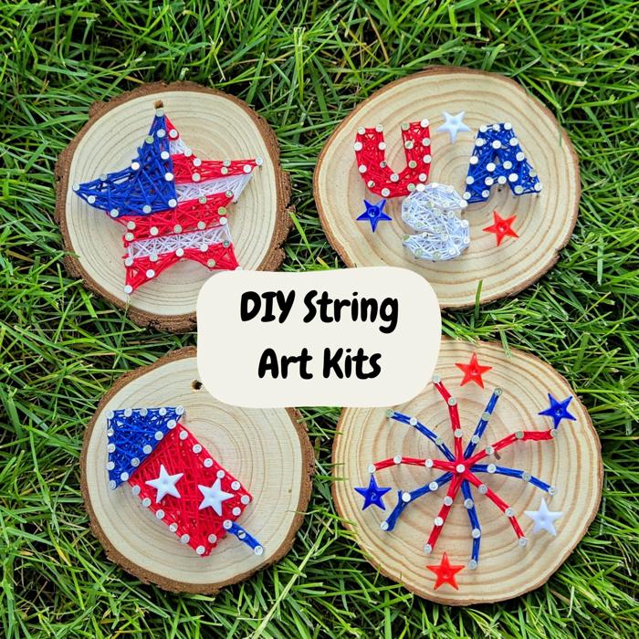 DIY String Art Kits, Star, Rocket, USA, & Firework