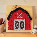 DIY String Art Country Barn Kit, Farmhouse Décor, Relaxing and Fun Craft, wall hanging, shelf art. Gift Idea! Activity for kids, teens & adults.