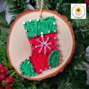  Christmas Tree string Art Ornament Kits, Real wood slice, crafts for kids, teens and adults. DIY Christmas ornaments. Farmhouse Ornaments