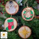  Christmas Tree string Art Ornament Kits, Real wood slice, crafts for kids, teens and adults. DIY Christmas ornaments. Farmhouse Ornaments