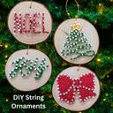  Christmas Tree string Art Ornament kits, Real wood slice, crafts for kids, teens and adults. DIY Christmas ornaments. Party activities