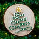  Christmas Tree string Art Ornament kits, Real wood slice, crafts for kids, teens and adults. DIY Christmas ornaments. Party activities