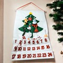  Felt Advent Calendar with pockets & Handmade Cotton Ornaments, Reusable Advent