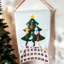  Felt Advent Calendar with pockets & Handmade Cotton Ornaments, Reusable Advent