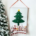  Felt Advent Calendar with pockets & Handmade Cotton Ornaments, Reusable Advent