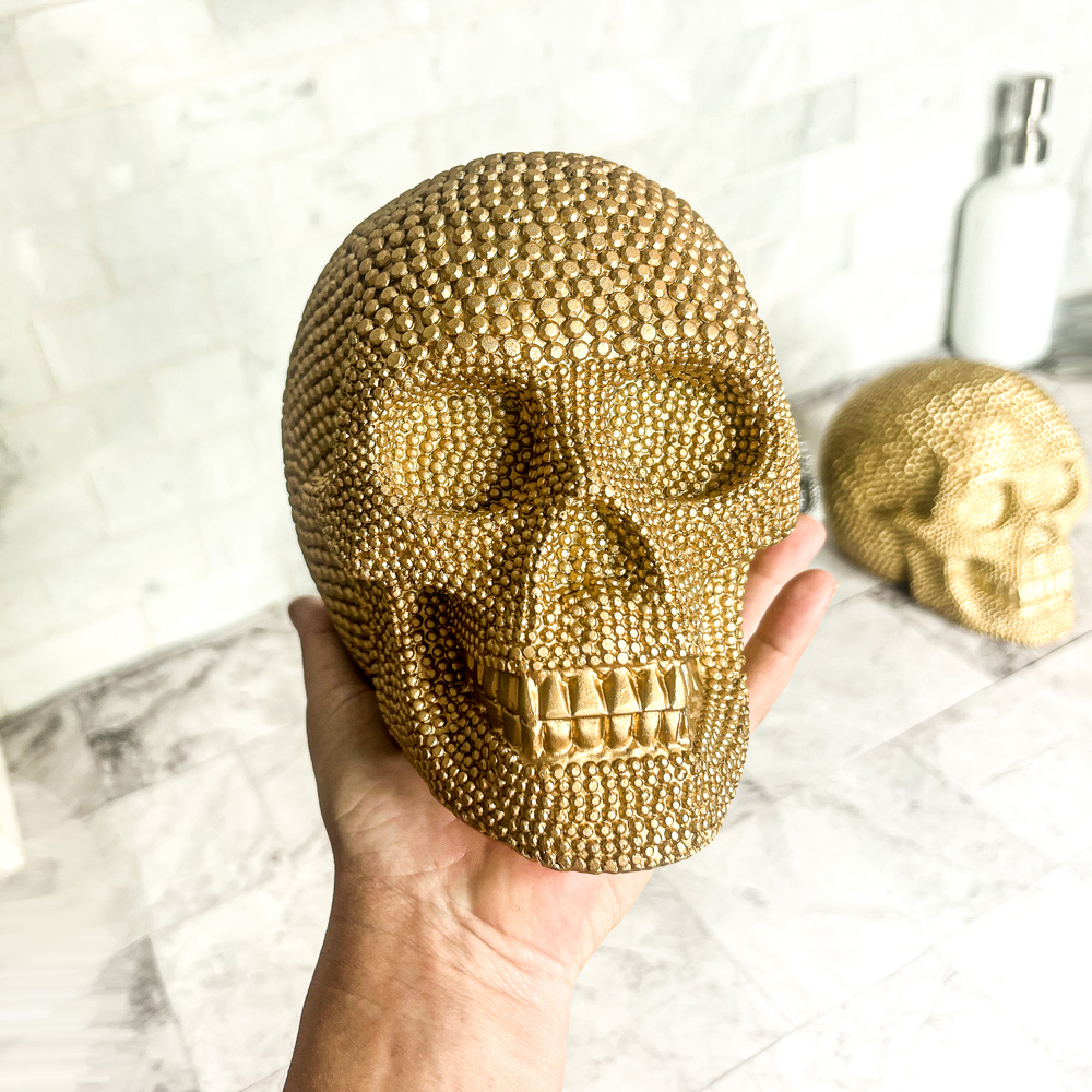 Resin Skull Head, Handmade Halloween Home Decorations for Tabletop, Gothic Halloween Decor & Gifts, High End Halloween Decor