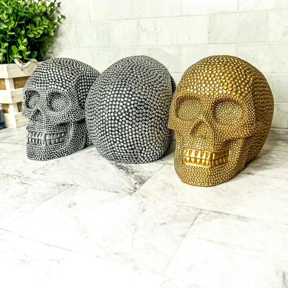 Resin Skull Head, Handmade Halloween Home Decorations for Tabletop, Gothic Halloween Decor & Gifts, High End Halloween Decor