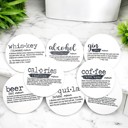  Funny Drink Definition Coasters | Bar Cart Ceramic Coaster | Build Your Own Gift Set | Funny Tabletop Decor & Gifts