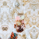 Snowflakes Glass Cups with Lid and Straws 2pk | 17oz Funny Glass Tumblers For Moms | Glass Can Cups