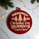 Farm Fresh Handmade Wooden Christmas Ornaments, Farm Fresh Christmas Tree Holiday Home Decor, Unique Hanging Christmas Tree Decorations