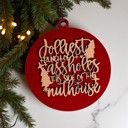 Jolliest Bunch of Handmade Wooden Christmas Ornaments, Farm Fresh Christmas Tree Holiday Home Decor, Unique Hanging Christmas Tree Decorations