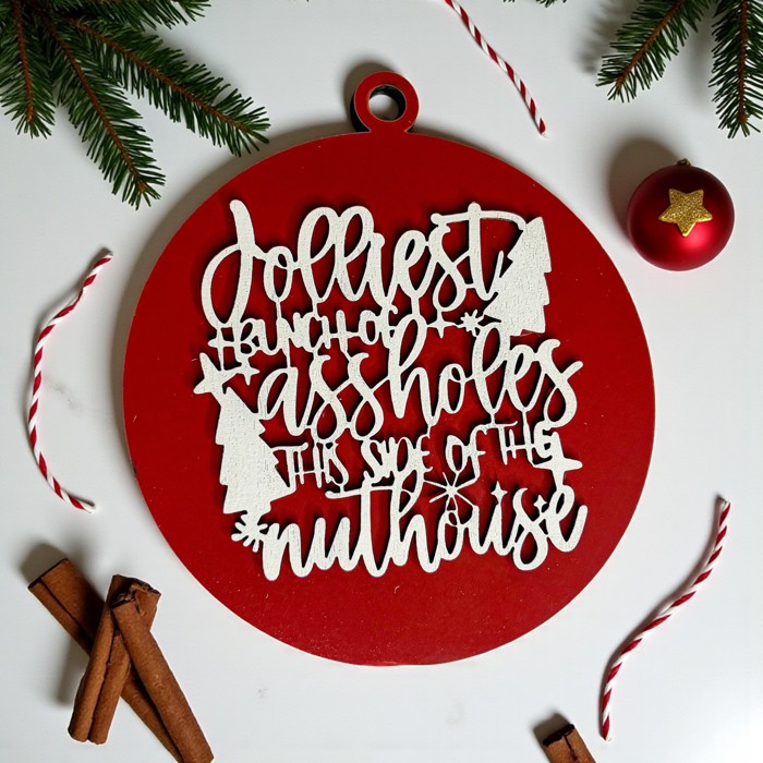Handmade Wooden Christmas Ornaments, Farm Fresh Christmas Tree Holiday Home Decor, Unique Hanging Christmas Tree Decorations