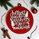 Jolliest Bunch of Handmade Wooden Christmas Ornaments, Farm Fresh Christmas Tree Holiday Home Decor, Unique Hanging Christmas Tree Decorations