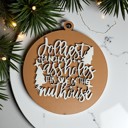 Jolliest Bunch of Handmade Wooden Christmas Ornaments, Farm Fresh Christmas Tree Holiday Home Decor, Unique Hanging Christmas Tree Decorations