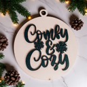 Comfy & Cozy Handmade Wooden Christmas Ornaments, Farm Fresh Christmas Tree Holiday Home Decor, Unique Hanging Christmas Tree Decorations