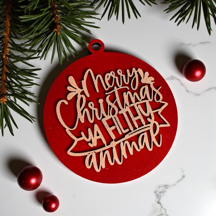 Handmade Wooden Christmas Ornaments, Farm Fresh Christmas Tree Holiday Home Decor, Unique Hanging Christmas Tree Decorations