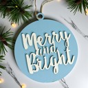 Merry & Bright Handmade Wooden Christmas Ornaments, Farm Fresh Christmas Tree Holiday Home Decor, Unique Hanging Christmas Tree Decorations