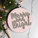 Merry & Bright Handmade Wooden Christmas Ornaments, Farm Fresh Christmas Tree Holiday Home Decor, Unique Hanging Christmas Tree Decorations