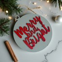 Merry & Bright Handmade Wooden Christmas Ornaments, Farm Fresh Christmas Tree Holiday Home Decor, Unique Hanging Christmas Tree Decorations