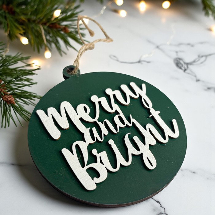 Handmade Wooden Christmas Ornaments, Farm Fresh Christmas Tree Holiday Home Decor, Unique Hanging Christmas Tree Decorations