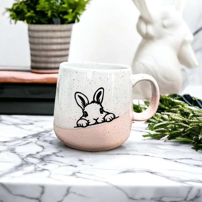 Easter Gift Bundle For Adults - Spring Ceramic Coffee Mugs and Soy Scented Candle 2pk | Pastel Easter Mugs & Spring Scents