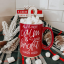 Calm & Bright-RED Funny Mom Christmas Gift 2pk Bundle - Holiday Humor Ceramic Coffee | Mugs Mama Needs a Silent Night Coffee Mug, Funny Christmas Gift