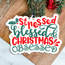 Stressed Blessed Black Ice Christmas Air Fresheners for Small Spaces or Car Freshie | 12 Scent Choices