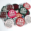  Comfy & Cozy Christmas Home Decor, Handmade Wooden Circle Tree Ornaments or Hanging Holiday Accent, Colorful Cute Christmas Decorations