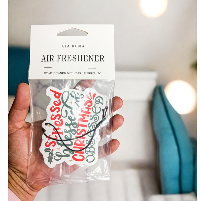 Car Air Fresheners, Hanging Christmas Freshies | Cheap Stocking Stuff Gifts | Pink Christmas | Funny Gift Ideas