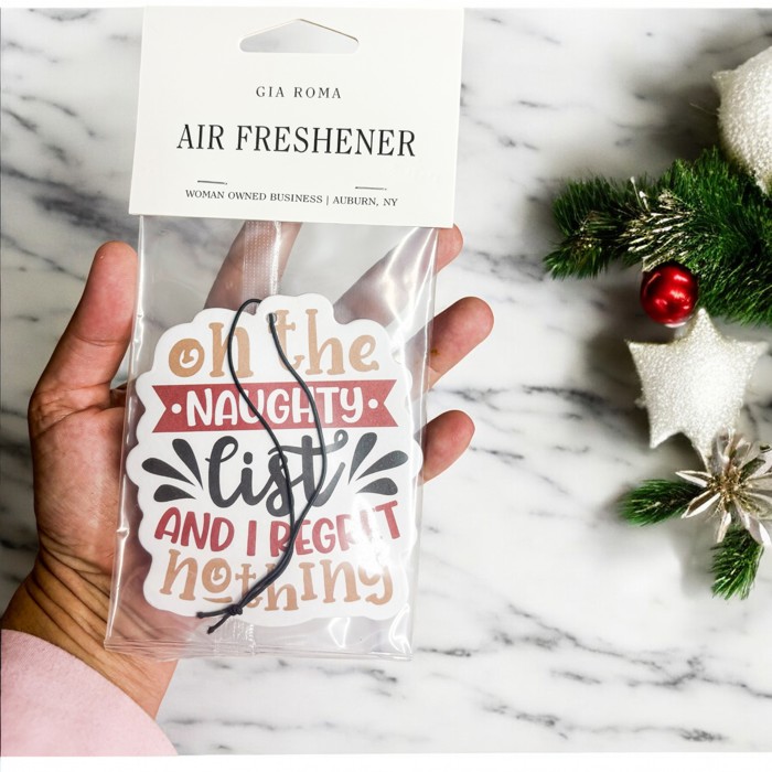 Car Air Fresheners, Hanging Christmas Freshies | Cheap Stocking Stuff Gifts | Pink Christmas | Funny Gift Ideas