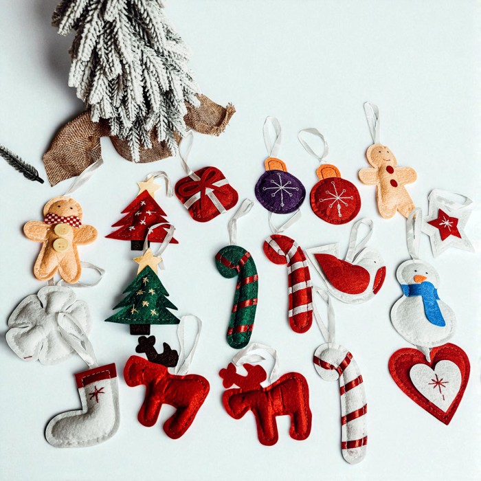 Christmas 2025 Advent Calendar, Handmade Hanging Christmas Countdown with Plush Fabric Ornament Options, Reusable Holiday Felt Advent 